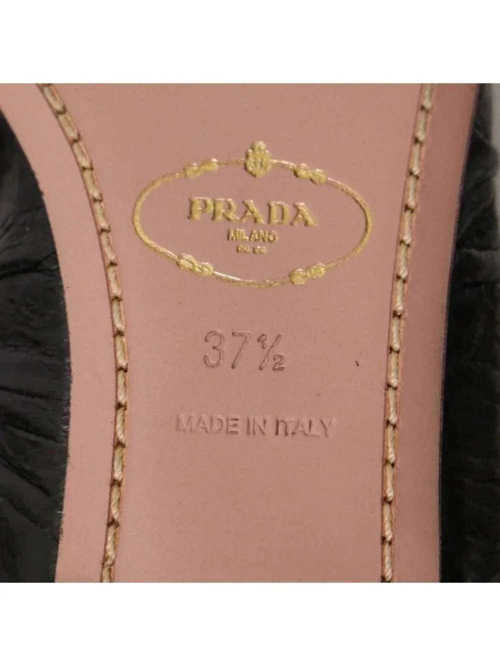 Prada Pointed Toe Ribbon Ballet Shoes - Picture 9 of 11